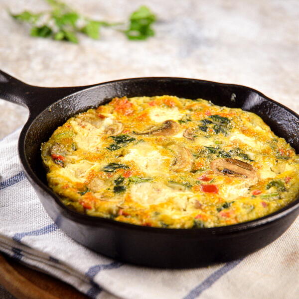 Electric Skillet Vegetable And Goat Cheese Frittata