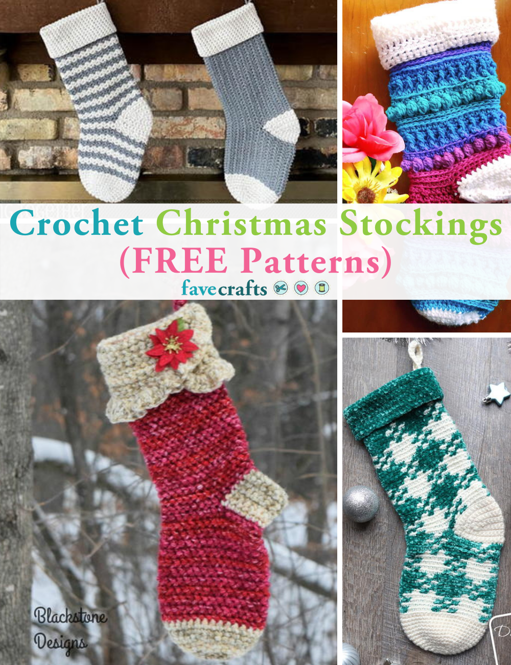 9 Crochet Christmas Stockings FREE Patterns   FaveCrafts.com