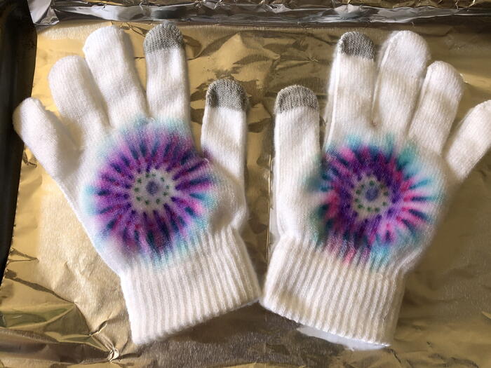 Tie Dye Winter Gloves