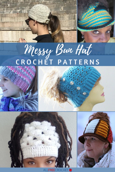 30+ Messy Bun Hat Patterns (Crochet) | AllFreeCrochet.com