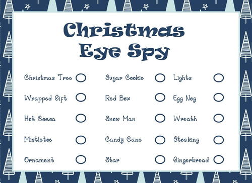 Free Printable Christmas Eye Spy Game