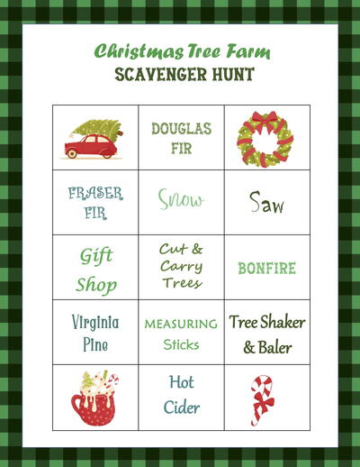 Christmas Tree Farm Scavenger Hunt Free Printable
