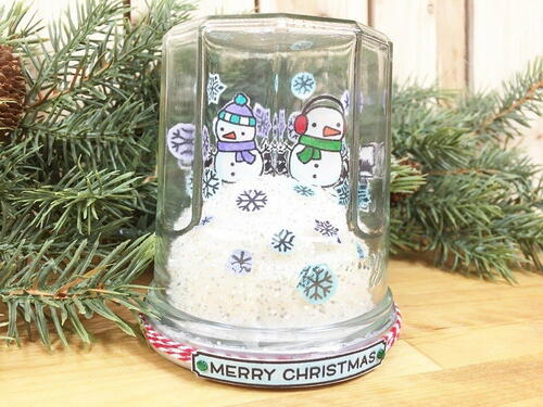 Snow Globe Christmas Card From A Recycled Jar
