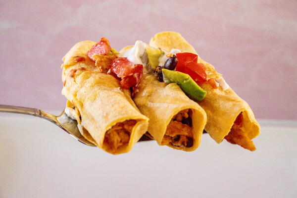 Easy Baked Cream Cheese Chicken Taquitos