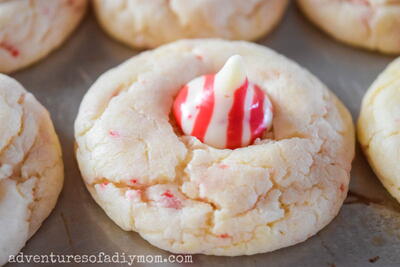 Candy Cane Kiss Cookie