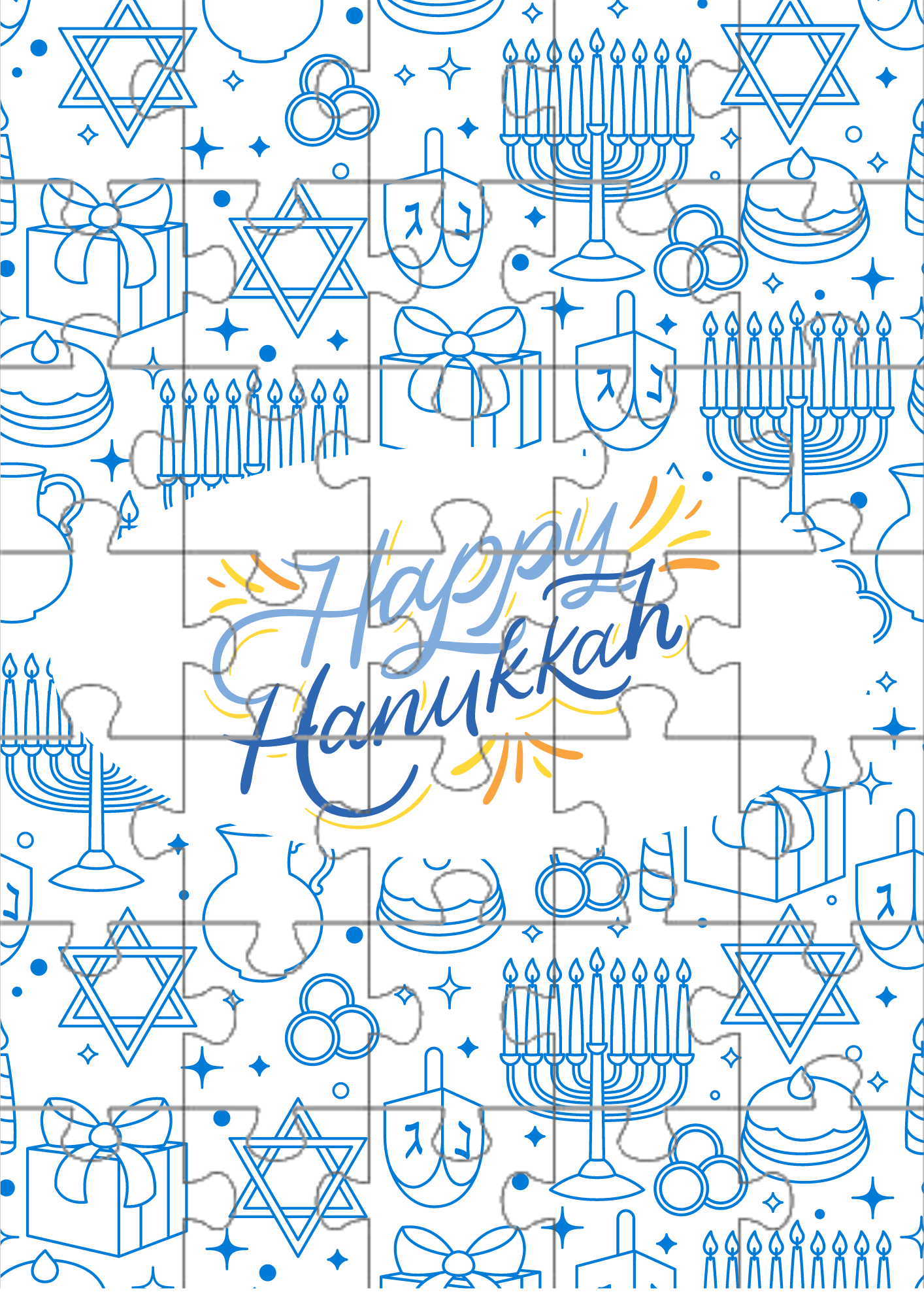 Printable Hanukkah Puzzle For Kids | AllFreePaperCrafts.com