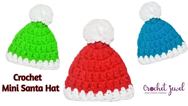 Crochet Mini Christmas Santa Ornament Hat