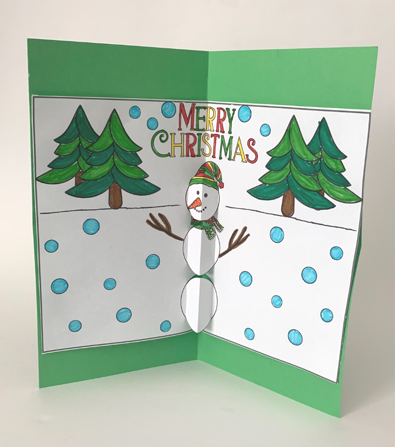 Pop Up Snowman Card Printable | AllFreeKidsCrafts.com