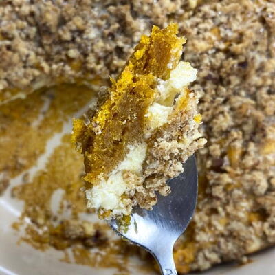 Pumpkin Coffee Cake with Cream Cheese and Streusel