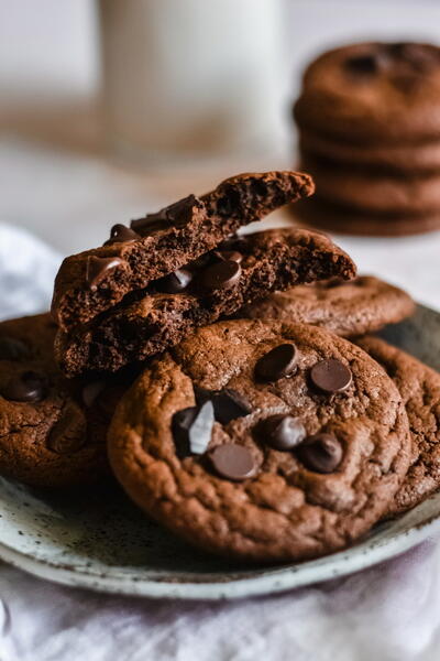 Double Chocolate Tahini Cookies