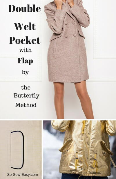 Double Welt Pocket With Flap By The Butterfly Method