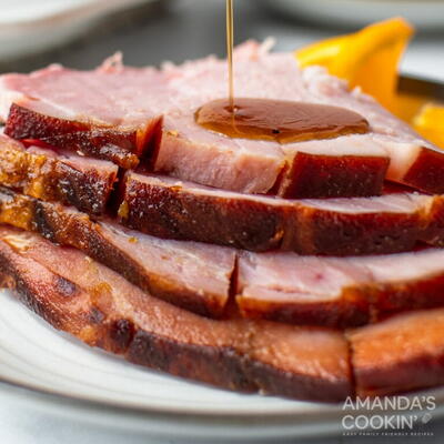 Orange Bourbon Glazed Ham