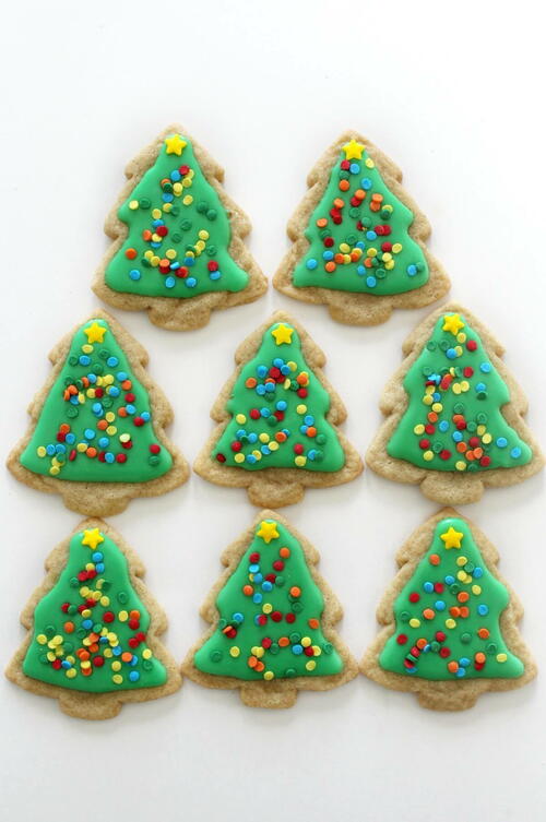 Gluten-free Christmas Tree Sugar Cookies (vegan, Allergy-free)