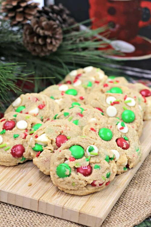 Monster Christmas M&m Cookies | TheBestDessertRecipes.com