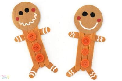 Popsicle Stick Gingerbread Man Craft