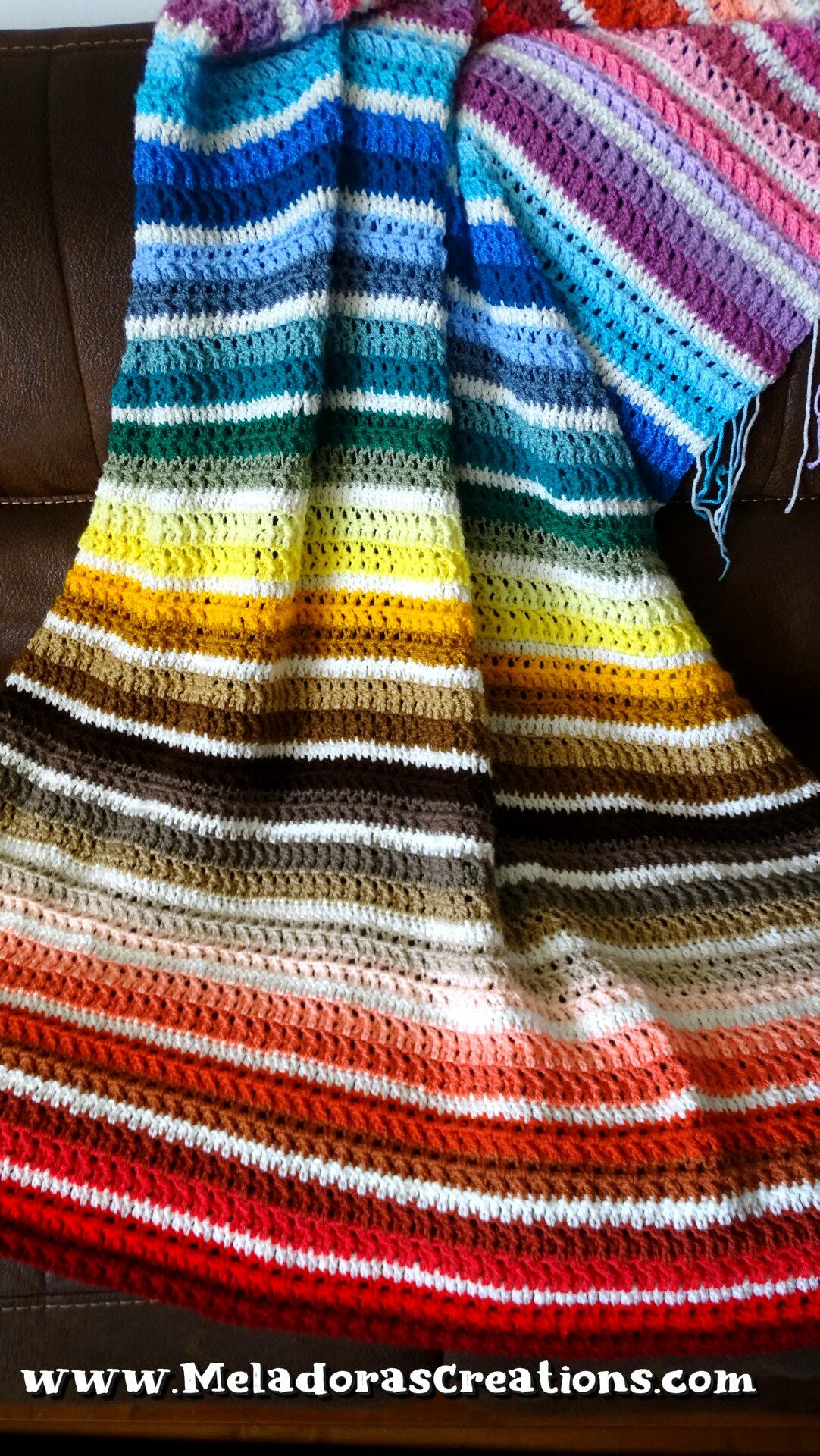 Single crochet ripple afghan pattern Jagged Scrap Yarn Afghan | AllFreeCrochet.com