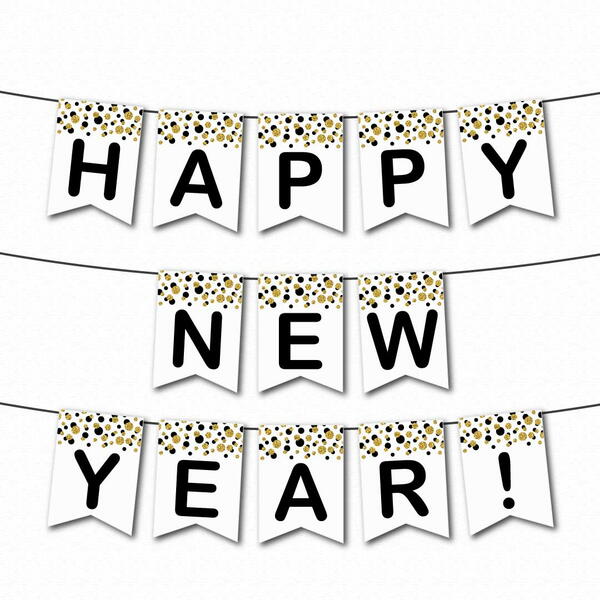 Happy New Year Printable Banner | FaveCrafts.com happy-new-year-printable-banner-favecrafts-com