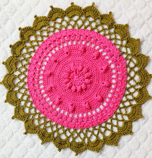 Easy Crochet Round Floral Doily Placemat