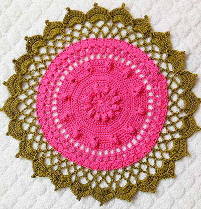 Easy Crochet Round Floral Doily Placemat