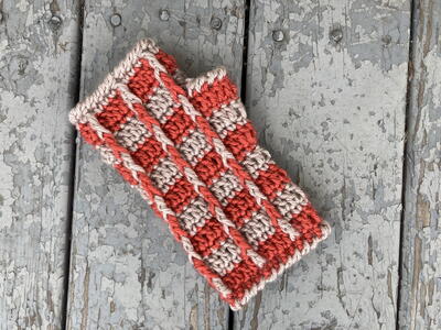 Stripes Interrupted Fingerless Mitts
