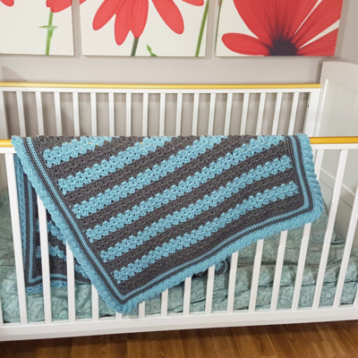 Stripes & Ruffles Baby Blanket – Free Crochet Pattern