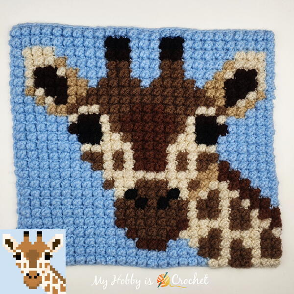 How To Crochet Graphs With The Bobble Sc | Giraffe Block (with Video Tutorial)