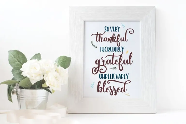 Grateful Thankful Blessed Wall Art
