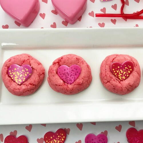 Strawberry Candy Heart Cookies