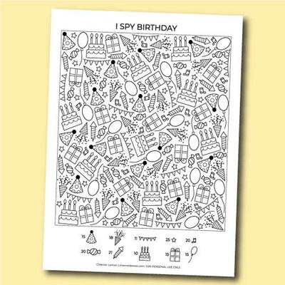 Printable I Spy Birthday