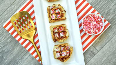 Sweet Cinnamon Roll Waffles For Valentine’s Day