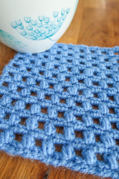 Puff Grid Crochet Stitch | AllFreeCrochet.com