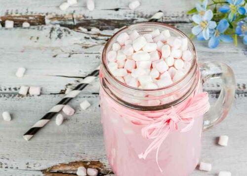 Pink Hot Chocolate For Valentines Day 