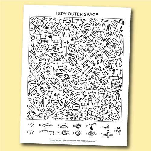 Printable I Spy Outer Space