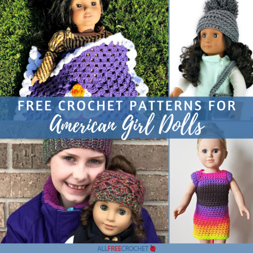 Crocheted hat & cowl set for 18 inch dolls