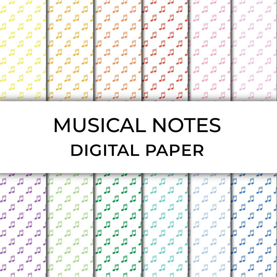 Musical Notes Digital Paper Pack | AllFreePaperCrafts.com