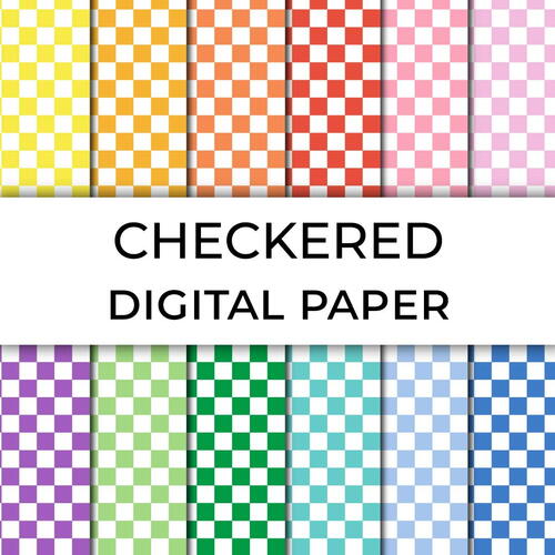 Checkered Digital Paper Pack