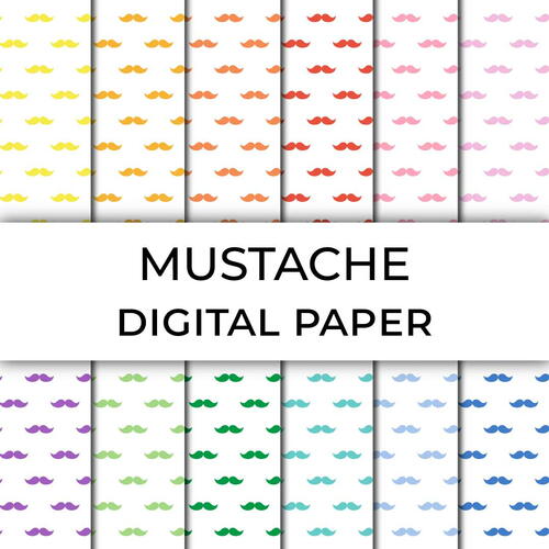 Printable Mustache Digital Paper
