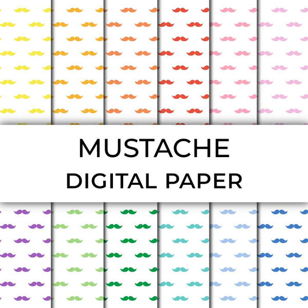 Printable Mustache Digital Paper