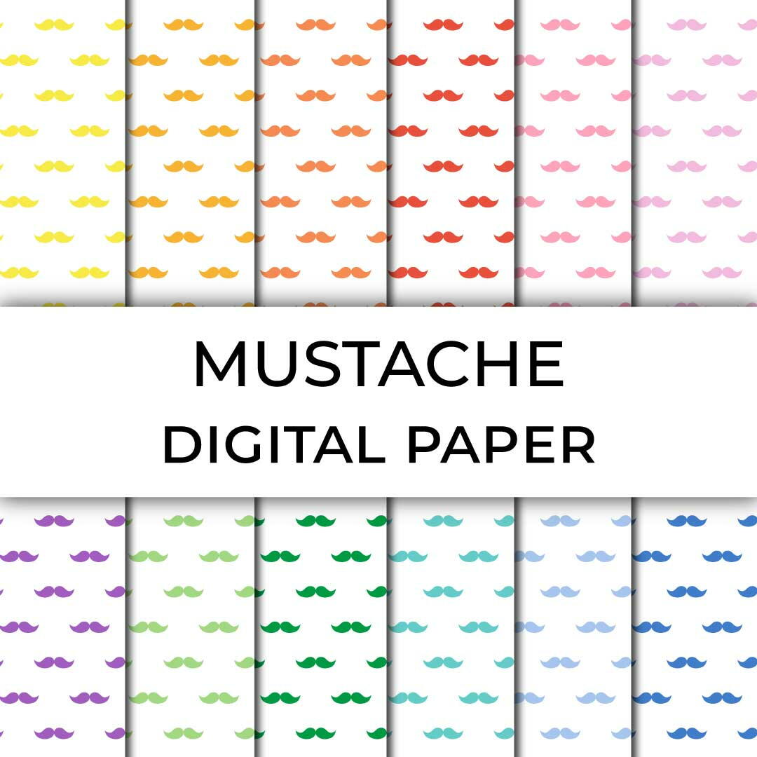 Printable Mustache Digital Paper | AllFreePaperCrafts.com