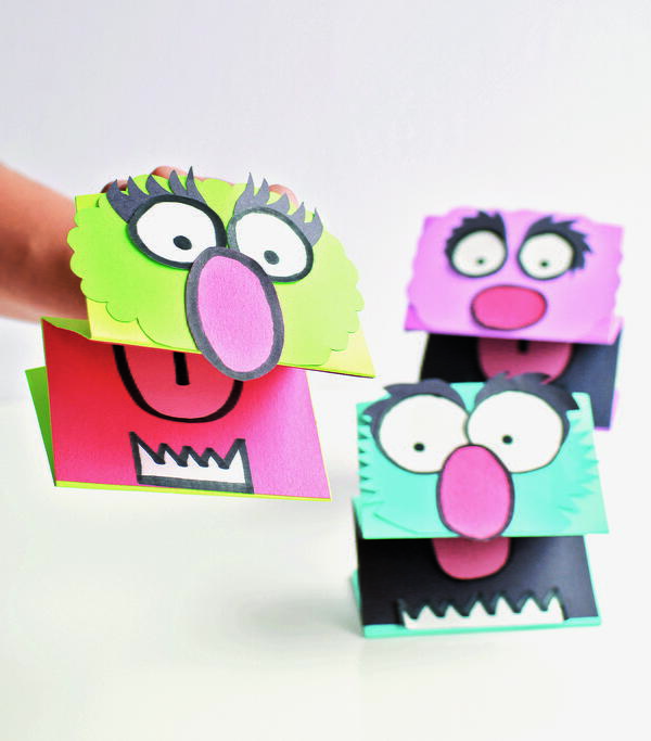Simple Folded Paper Puppets