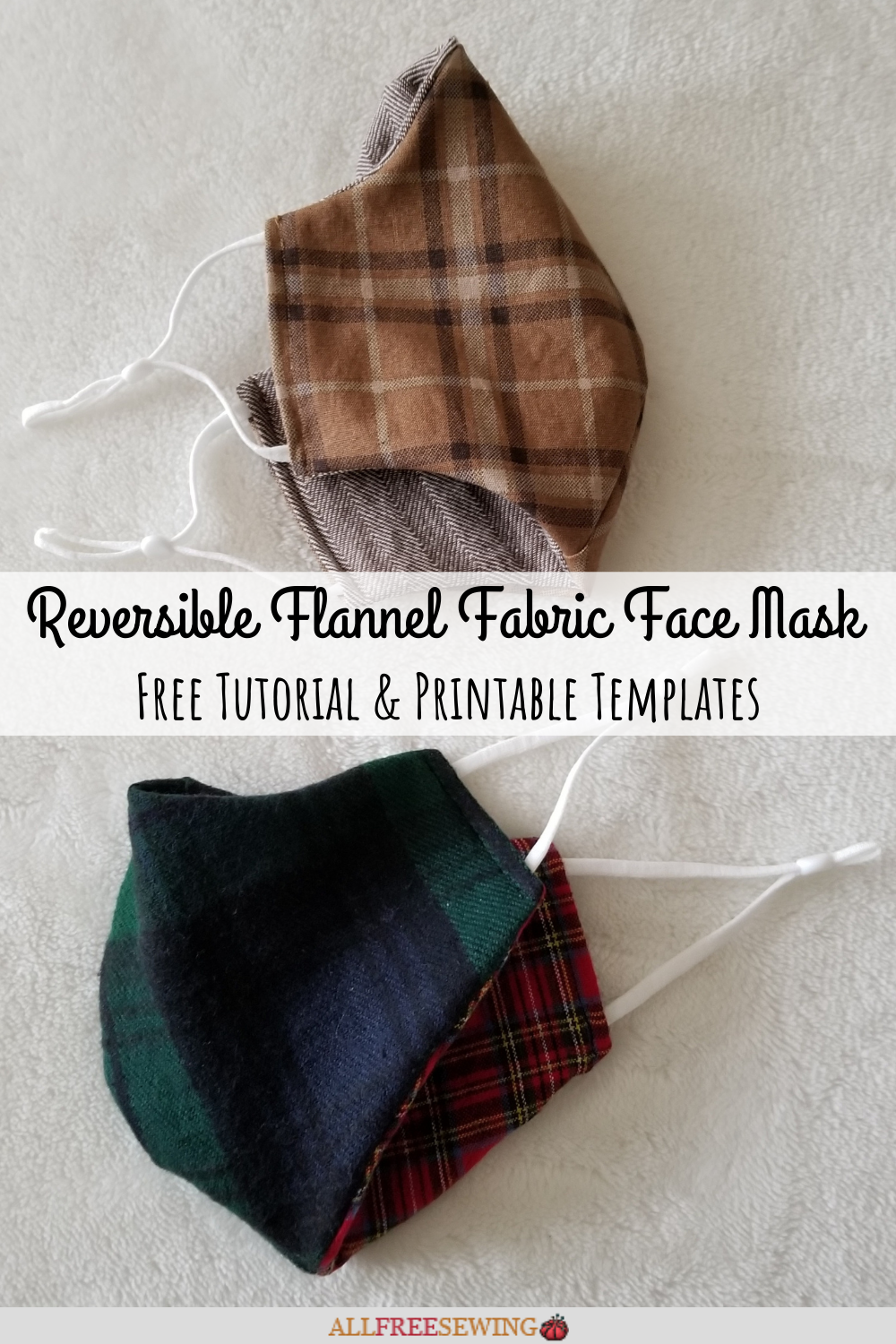 Flannel Face Mask Pattern & Tutorial [Printable Templates