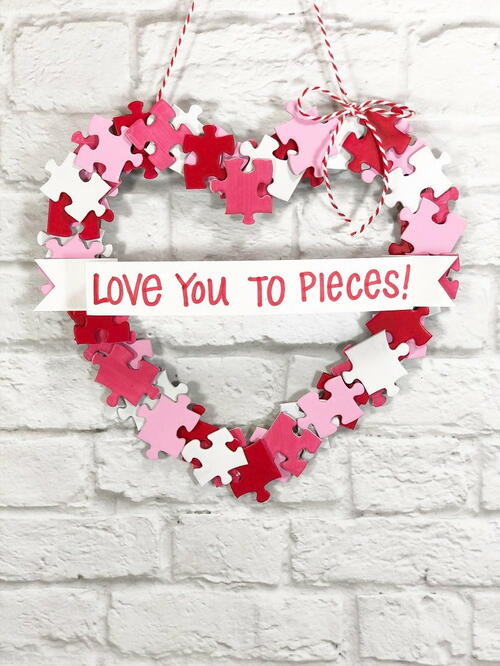 Puzzle Piece Heart Wreath A Dollar Tree Diy