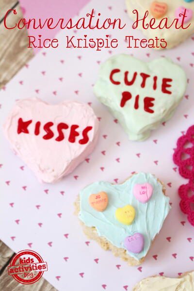 Conversation Heart Rice Krispy Treats