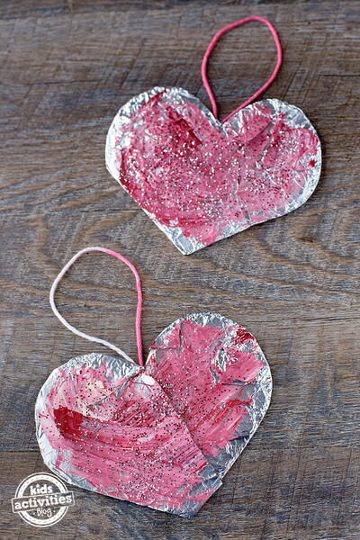 Painted Foil Hearts