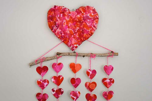 Watercolor Paper Heart Wall Decoration