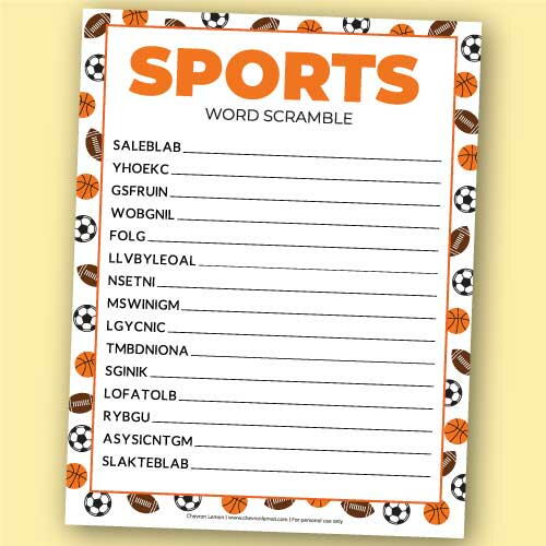 Printable Sports Word Search