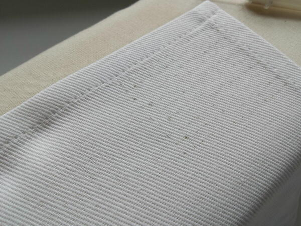 Image shows the fabric after a simple press.
