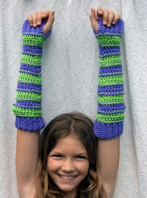 Sweet Striped Arm Warmers