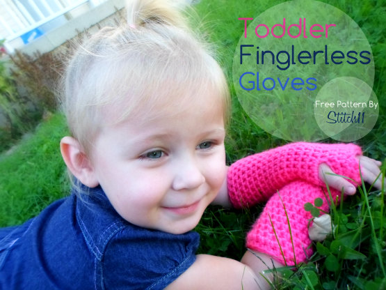 Toddlers Crochet Fingerless Gloves