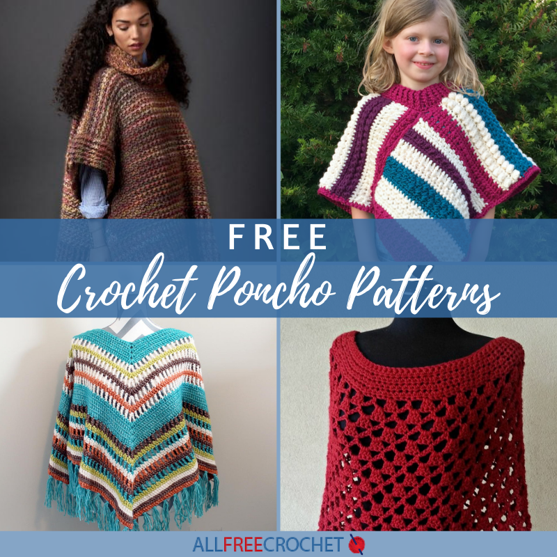 65+ Free Crochet Poncho Patterns | AllFreeCrochet.com 65-free-crochet-poncho-patterns-allfreecrochet-com